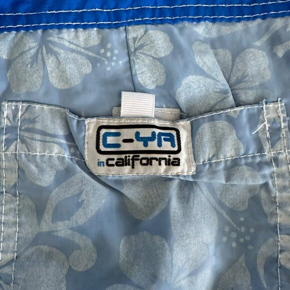 C-ya in California Women's Size XL Vintage Board Shorts in Blue Hawaiian Print - Picture 7 of 7